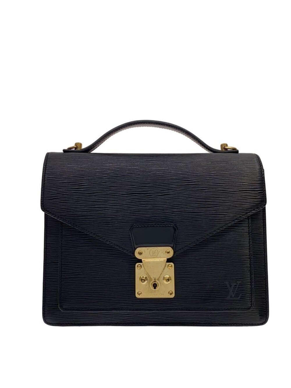 LOUIS VUITTON Monceau Epi Leather Black